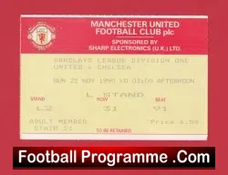 Manchester United v Chelsea 1990 – Football Ticket