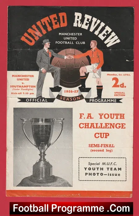 Manchester United v Southampton 1957 – Youth Cup Semi Final