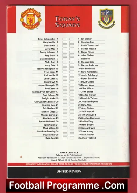 Manchester United v Tottenham 1999 - League Decider Treble - 7