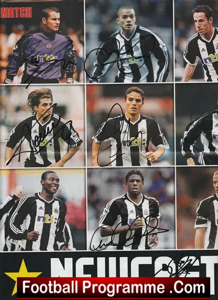 Newcastle United Football Club Multi Autographed Signed Poster 2001 – 2002