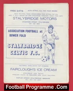 Stalybridge Celtic v Chorley 1976 - 1970's - football programme