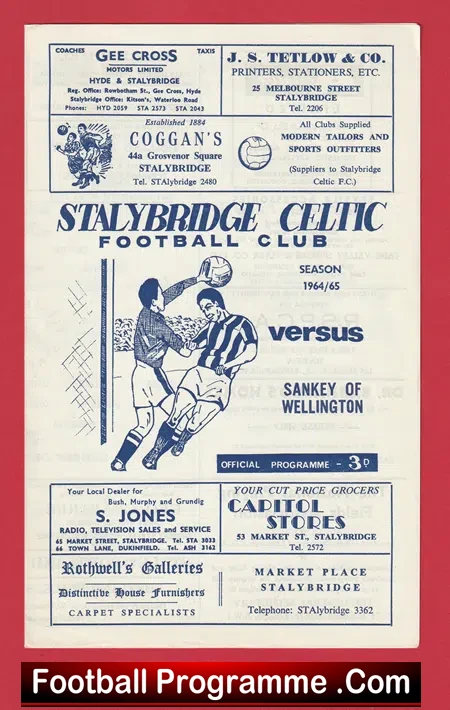 Stalybridge Celtic v Sankey Wellington 1964