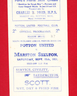 Potton United v Marston Shelton 1951