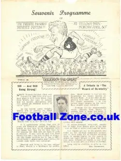 Fred Morris Testimonial Benefit Match Walsall 1950s