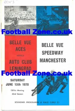 Belle Vue Speedway v Auto Club Leningrad 1970