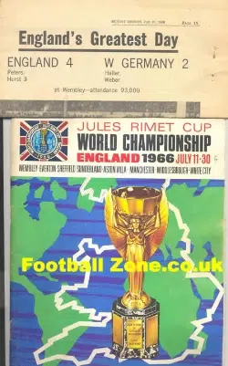England World Cup 1966 Souvenir Brochure + Paper