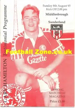 Gary Hamilton Testimonial Benefit Match Middlesbrough 1993