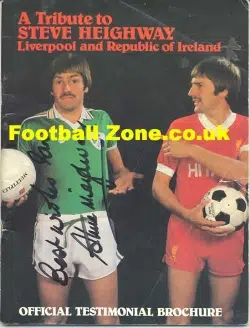 Steve Heighway Testimonial Benefit Liverpool 1981 Autographed
