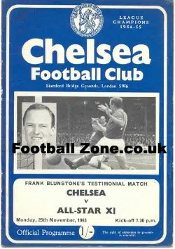 Frank Blunstone Testimonial Football Benefit Game Chelsea 1963
