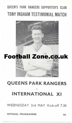 Tony Ingham Benefit Match Testimonial Queens Park Rangers 1967