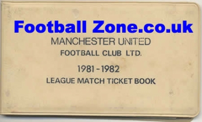 Manchester United League Match Ticket Book LMTB 1981 1982