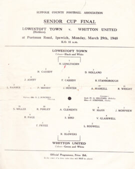 Lowestoft Town v Whitton United 1948 – Senior Cup Final