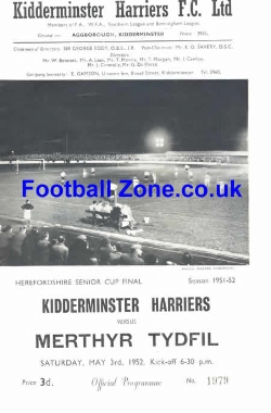 Kidderminster Harriers v Merthyr Tydfil 1952 – Cup Final