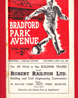 Bradford Park Avenue v Carlisle United 1950 – BPA Programmes
