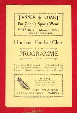 Horsham v Chichester 1930 – Old Football Programmes