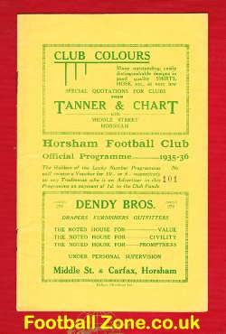 Horsham v Worthing 1935 – 1930s Football Programme