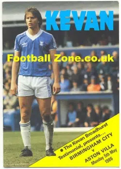 Kevan Broadhurst Testimonial Benefit Match Birmingham City 1986