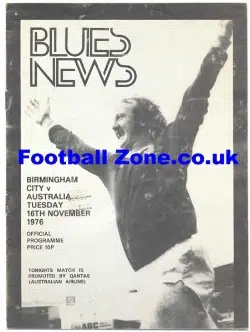 Birmingham City v Australia 1976