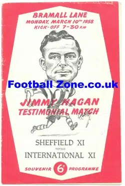 Jimmy Hagan Testimonial Benefit Match Sheffield United 1958