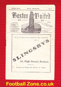 Boston United v Ransome Marles 1948 – 1940s Programme