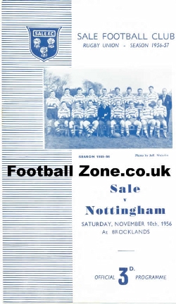Sale Rugby v Nottingham 1956