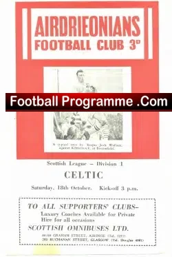 Airdrieonians Airdrie v Glasgow Celtic 1959