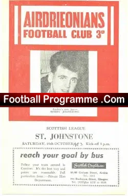 Airdrieonians Airdrie v St Johnstone 1963