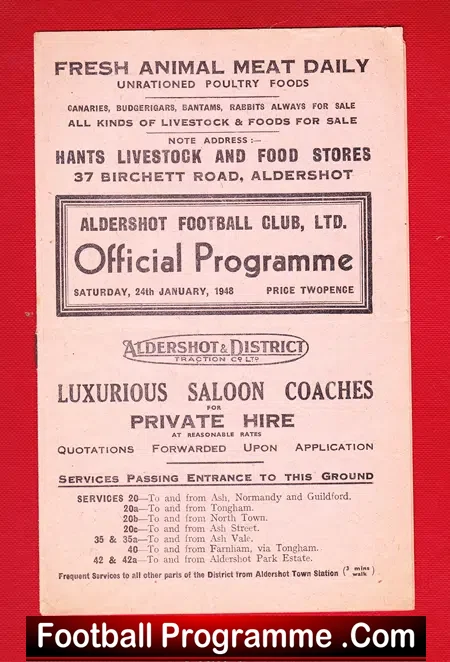 Aldershot v Reading 1948