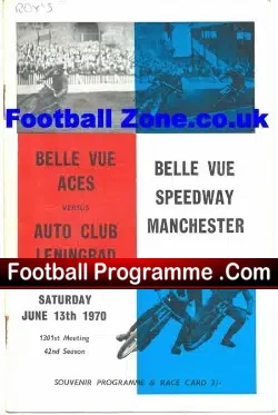 Belle Vue Speedway v Auto Club Leningrad 1970