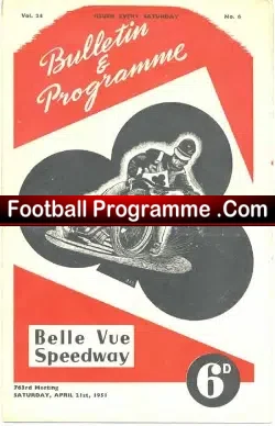 Belle Vue Speedway v Birmingham 1951