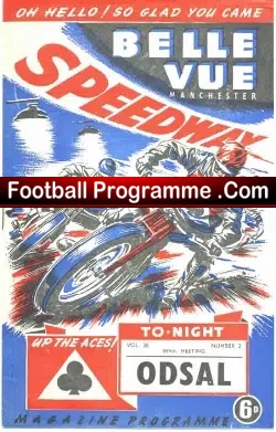 Belle Vue Speedway v Odsal 1955