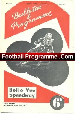 Belle Vue Speedway v West Ham 1951