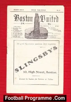 Boston United v Ransome Marles 1948 – 1940s Programme