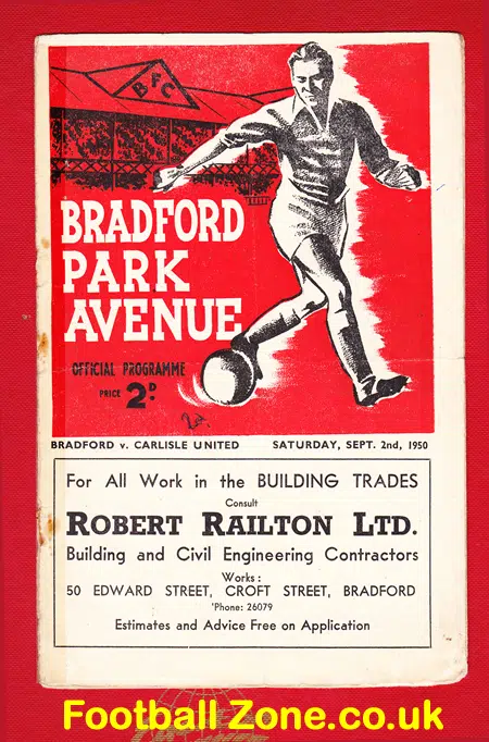 Bradford Park Avenue v Carlisle United 1950 – BPA Programmes