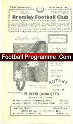 Bromley v Rest Of League 1961