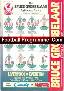 Bruce Grobbelaar Testimonial Benefit Match Liverpool 1992
