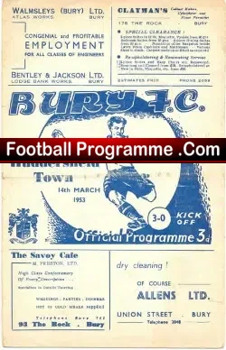 Bury v Huddersfield Town 1953
