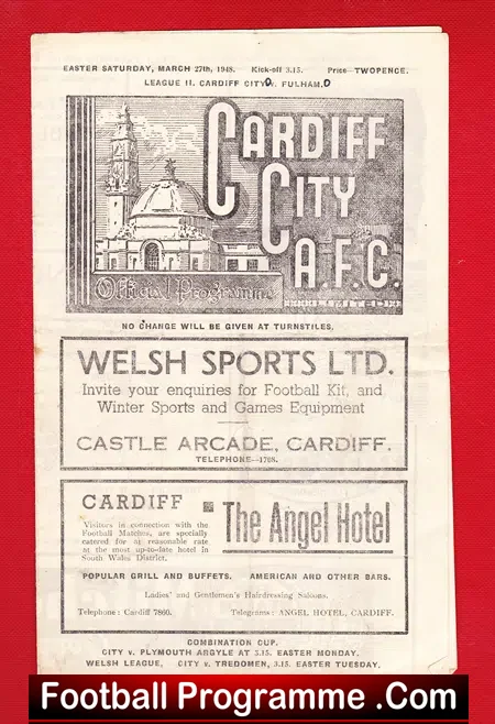 Cardiff City v Fulham 1948
