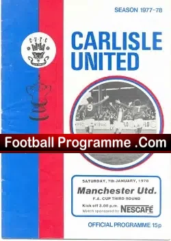 Carlisle United v Manchester United 1978 – FA Cup Match