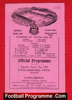 Chelmsford City v Gorleston 1949
