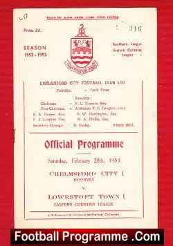 Chelmsford City v Lowestoft Town 1953