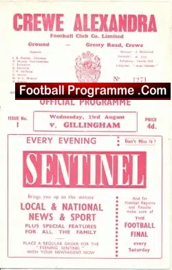 Crewe Alexandra v Gillingham 1961