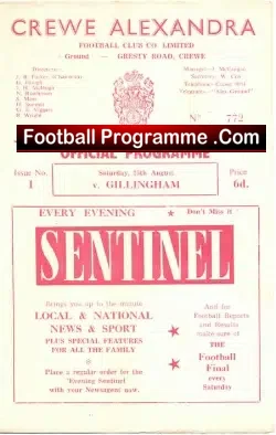 Crewe Alexandra v Gillingham 1962