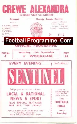 Crewe Alexandra v Wrexham 1961