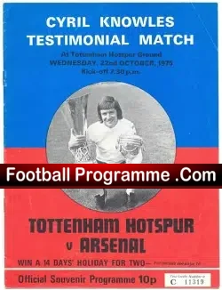 Cyril Knowles Testimonial Benefit Match Tottenham 1975