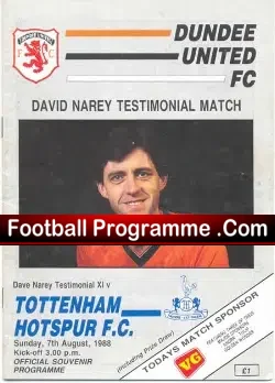 David Narey Testimonial Benefit Match Dundee United 1988