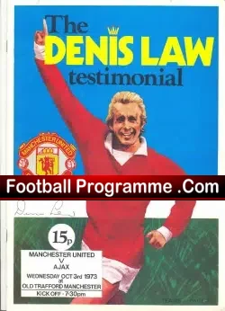 Denis Law Testimonial Benefit Match Manchester United 1973