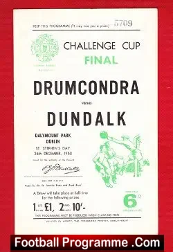 Drumcondra v Dundalk 1958 – Irish Cup Final