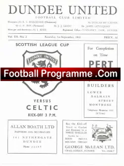 Dundee United v Glasgow Celtic 1962