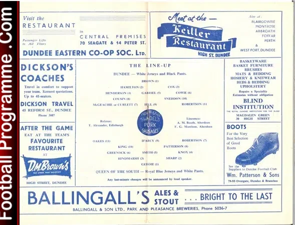 Dundee v Queen Of The South 1958 – QOS